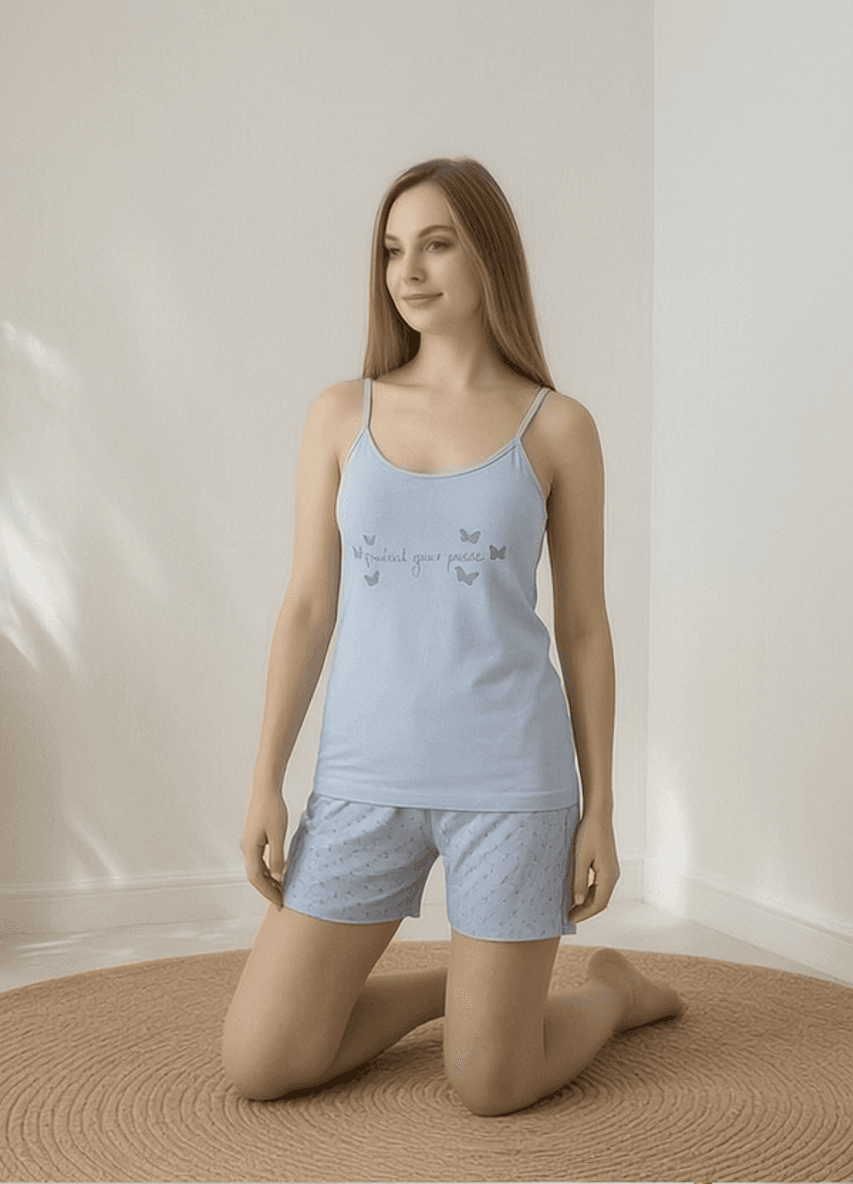 Mavi Askılı Pijama Takımı galeri gorseli 1