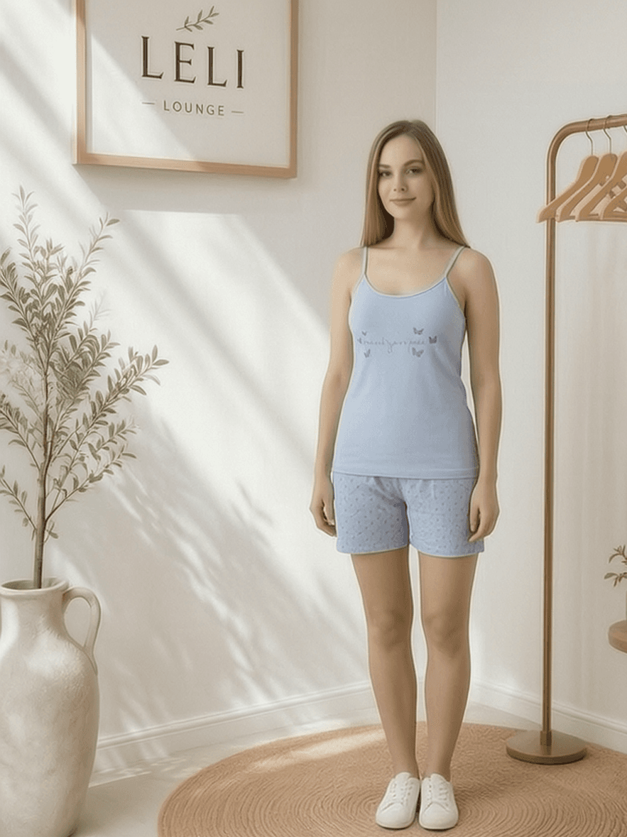 Mavi Askılı Pijama Takımı galeri gorseli 2